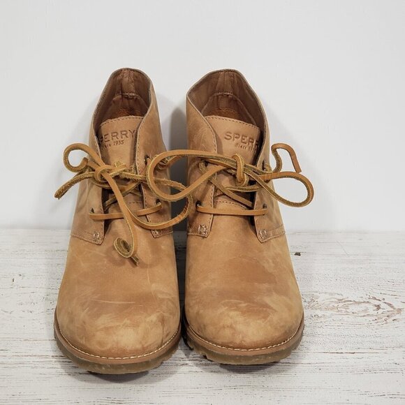 Sperry  Leather Wedge Booties  Women's Size 10 - Picture 4 of 6